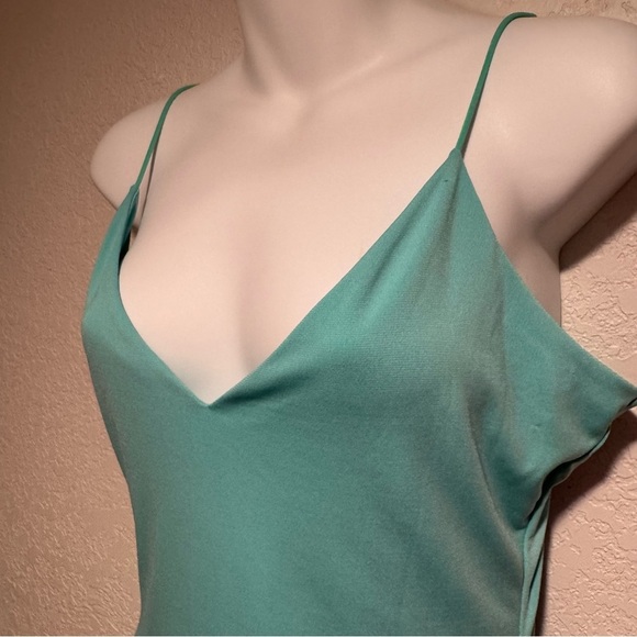 Love Tree Teal Speghetti Strap V-Neckline Form Fitting Dress - Picture 5 of 5